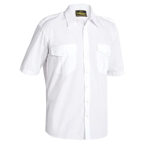 Bisley Mens Epaulette Short Sleeve Shirt (B71526) - Ace Workwear