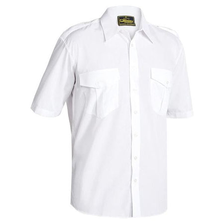Bisley Mens Epaulette Short Sleeve Shirt (B71526) - Ace Workwear