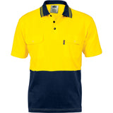 DNC Hi Vis Cool-Breeze 2 Tone Cotton Jersey Polo Shirt with Twin Chest Pocket - Short Sleeve (3943) Hi Vis Plain Polo DNC Workwear - Ace Workwear