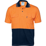 DNC Hi Vis Cool-Breeze 2 Tone Cotton Jersey Polo Shirt with Twin Chest Pocket - Short Sleeve (3943) Hi Vis Plain Polo DNC Workwear - Ace Workwear