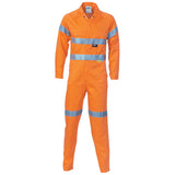 DNC Hi Vis Cool Breeze Orange Light Weight Cotton Coverall/Overall with 3M Reflective Tape (3956) Hi Vis Coveralls (Overalls) DNC Workwear - Ace Workwear