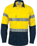 DNC Hi Vis Cool-Breeze Cotton Shirt with Generic R/Tape - Long Sleeve (3966) Hi Vis Shirts With Tape DNC Workwear - Ace Workwear
