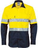 DNC Hi Vis Cool-Breeze Vertical Vented Cotton Shirt with Generic R/Tape - Long Sleeve (3984) Hi Vis Shirts With Tape DNC Workwear - Ace Workwear