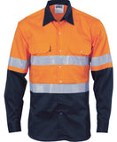 DNC Hi Vis Cool-Breeze Vertical Vented Cotton Shirt with Generic R/Tape - Long Sleeve (3984) Hi Vis Shirts With Tape DNC Workwear - Ace Workwear