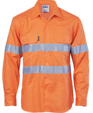 DNC Hi Vis Cool-Breeze Vertical Vented Cotton Shirt with Generic R/Tape - Long Sleeve (3985) Hi Vis Shirts With Tape DNC Workwear - Ace Workwear