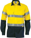 DNC Cool-Breeze Cotton Shirt with 3M 8906 R/Tape - Long Sleeve (3988) Hi Vis Shirts With Tape DNC Workwear - Ace Workwear