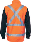DNC HiVis “4 in 1” Zip off Sleeve Reversible Vest, ‘X’ Back with additional tape on Tail (3990) Hi Vis Winter Vest DNC Workwear - Ace Workwear