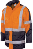 DNC HiVis Cross Back 2 Tone D/N “2 in 1” Contrast Jacket (3993) Hi Vis Cold & Wet Wear Jackets & Pants DNC Workwear - Ace Workwear