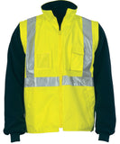 DNC HiVis Cross Back D/N “4 in 1” Zip Off Sleeve Reversible Vest (3994) Hi Vis Winter Vest DNC Workwear - Ace Workwear
