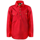 Workcraft Kids Lightweight Long Sleeve Closed Front Cotton Drill Shirt (WSK131)