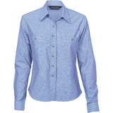 DNC Ladies Cotton Chambray Shirt - Long Sleeve (4106) Industrial Shirts DNC Workwear - Ace Workwear