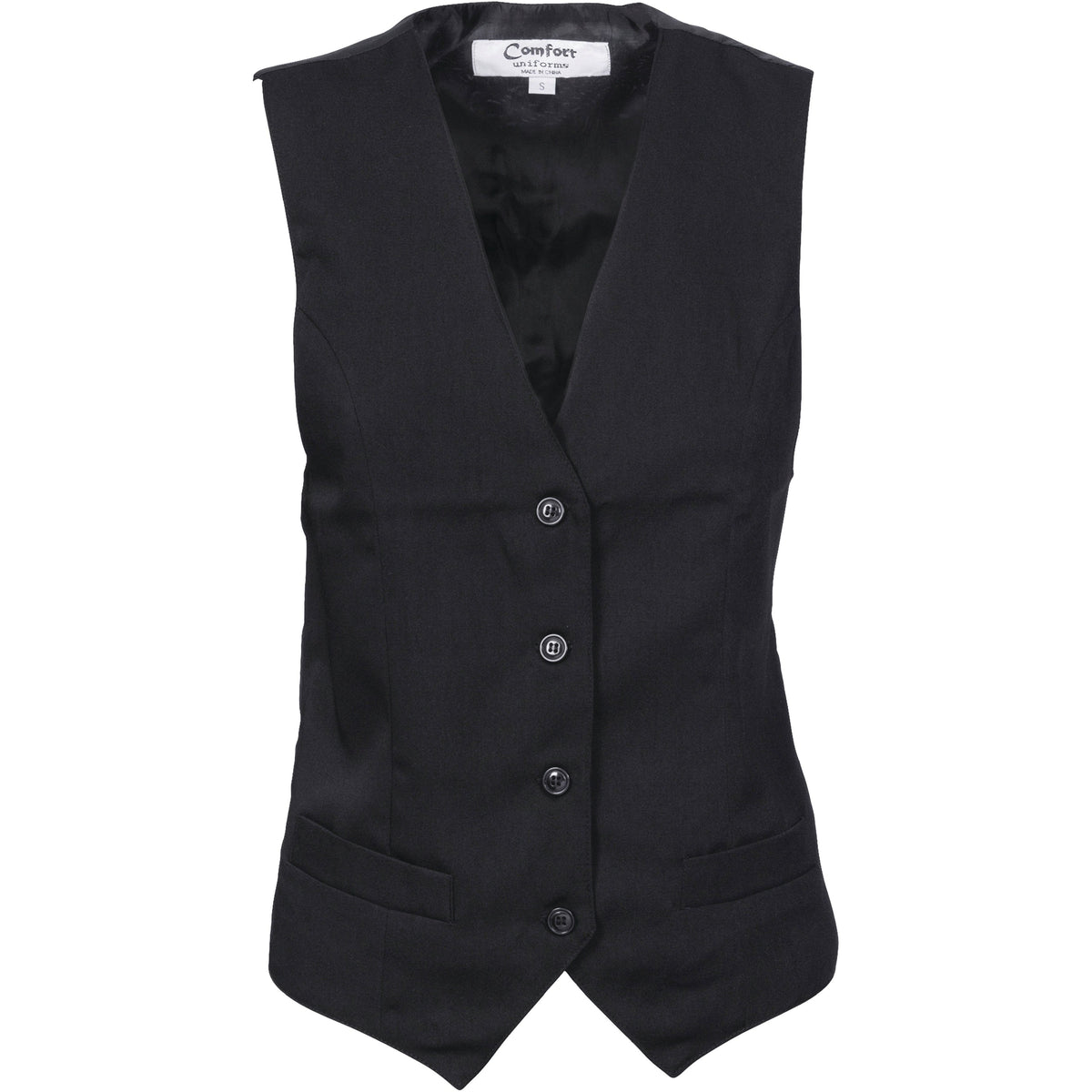 DNC Ladies Black Waiters Vest (4302) Chefs & Waiters Jackets DNC Workwear - Ace Workwear