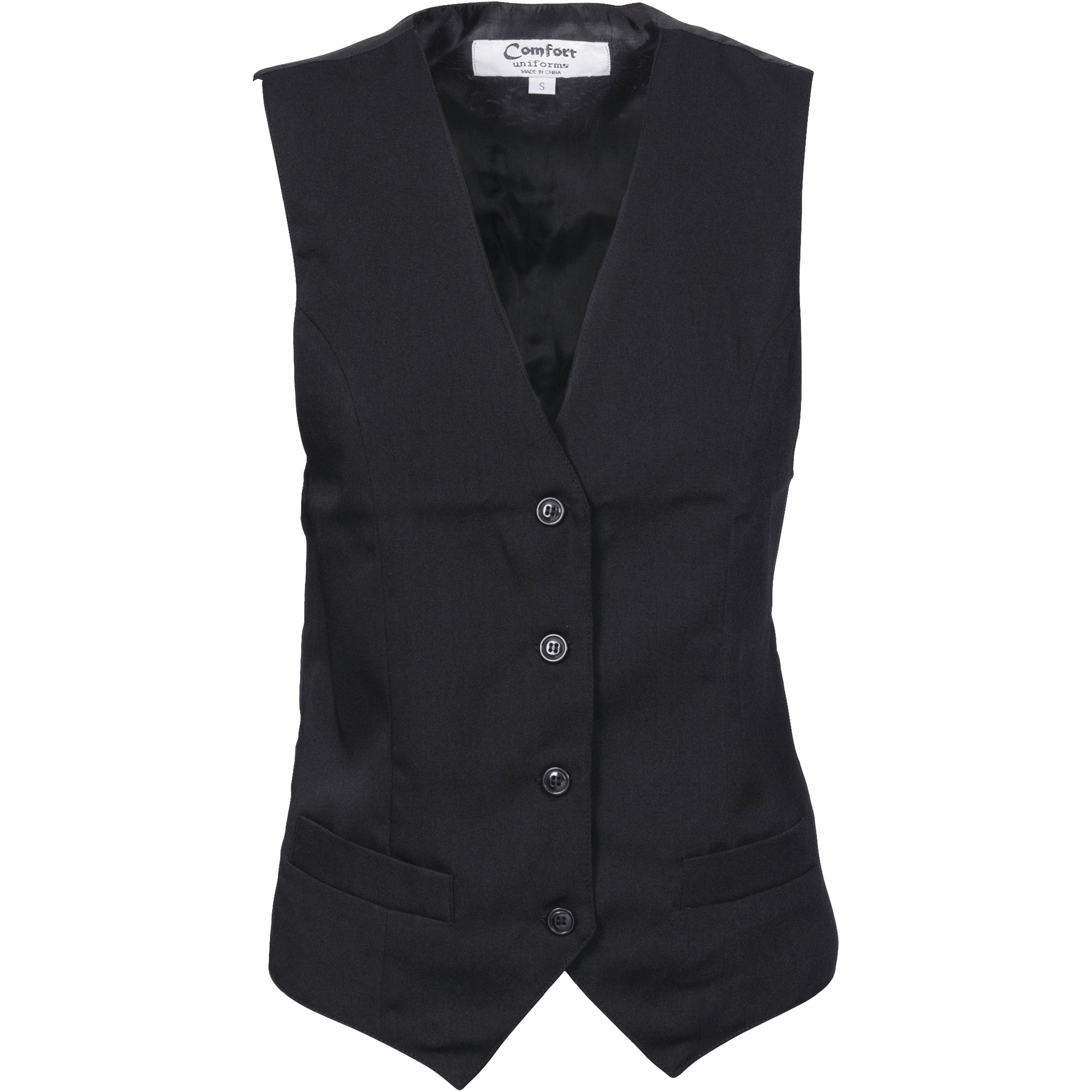 DNC Ladies Black Waiters Vest (4302) Chefs & Waiters Jackets DNC Workwear - Ace Workwear
