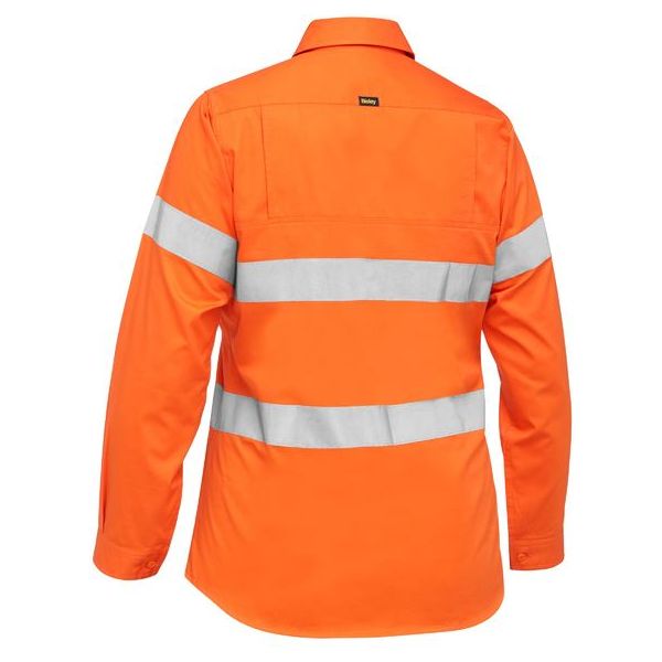 Bisley Womens Taped Hi Vis Cool Lightweight Drill Shirt (BL6897) - Ace Workwear