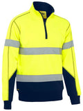 Bisley Taped Two Tone 1/4 Zip Hi Vis Fleece Pullover With Sherpa Lining (BK6987T)