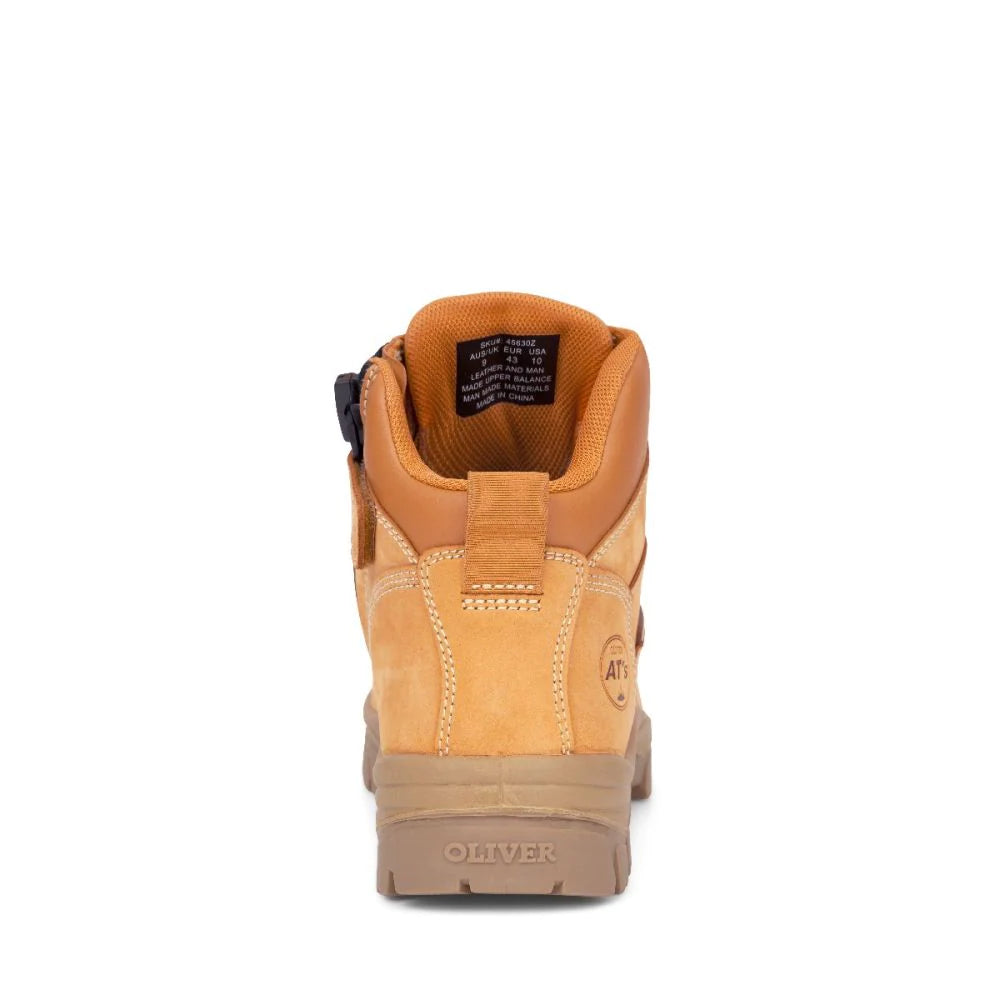 Oliver 130mm Wheat Zip Sided Lace Up Steel Cap Safety Boot With Scuff Cap (46-630Z) (Pre Order) - Ace Workwear