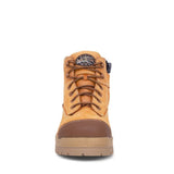 Oliver 130mm Wheat Zip Sided Lace Up Steel Cap Safety Boot With Scuff Cap (46-630Z) (Pre Order)