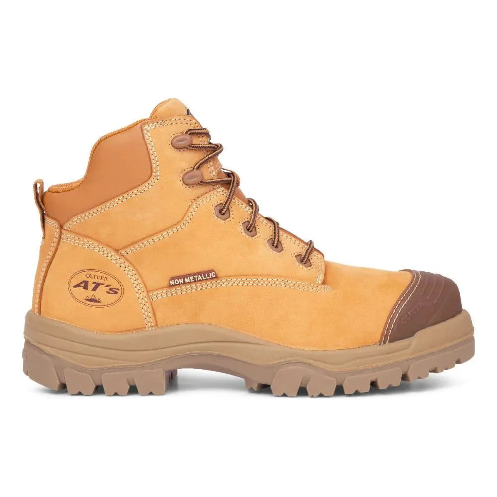 Oliver 130mm Wheat Zip Sided Lace Up Steel Cap Safety Boot With Scuff Cap (46-630Z) (Pre Order) - Ace Workwear