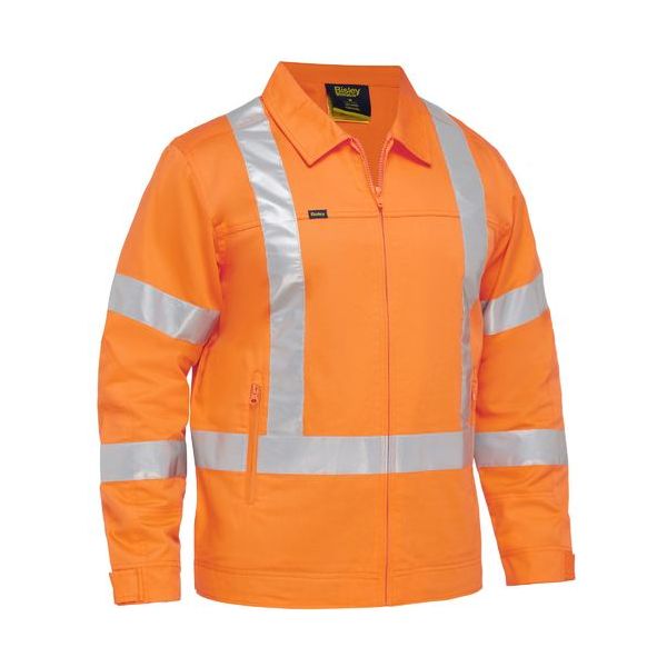 Bisley X Taped Hi Vis Drill Jacket With Liquid Repellent Finish (BJ6919XT) - Ace Workwear