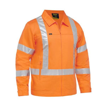 Bisley X Taped Hi Vis Drill Jacket With Liquid Repellent Finish (BJ6919XT) - Ace Workwear