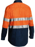 Bisley Two Hi Vis Cool Lightweight Closed Front Long Sleeve Shirt With Reflective Tape (BSC6896)