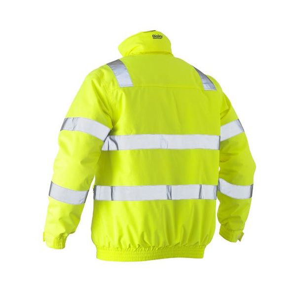Bisley Taped Hi Vis Wet Weather Bomber Jacket With Radio Loop And ID Pocket (BJ6770T) - Ace Workwear