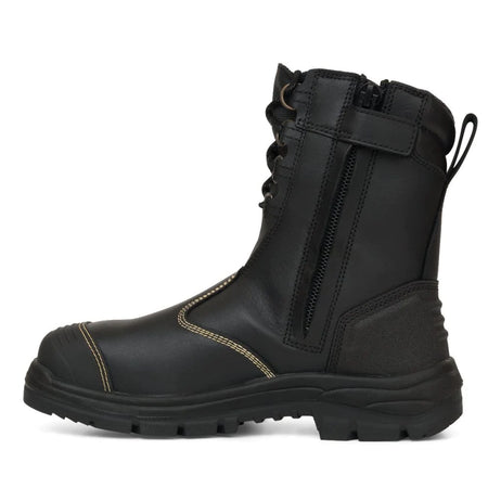 Oliver 200mm Black Hi-Leg Zip Sided Lace Up Steel Cap Safety Boot With Scuff Cap (55-380) (Pre Order) - Ace Workwear