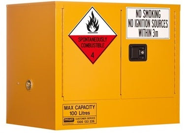 PRATT Class 4 Dangerous Goods Storage Cabinet 100L 2 Door,1 Shelf (5535AC4) Class 4 Dangerous Goods, signprice Pratt - Ace Workwear