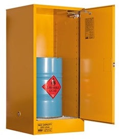 PRATT Flammable Storage Cabinet 205L 1 Door, Roller Set Shelf (5555VS) Class 3 Flammable Liquid, signprice Pratt - Ace Workwear