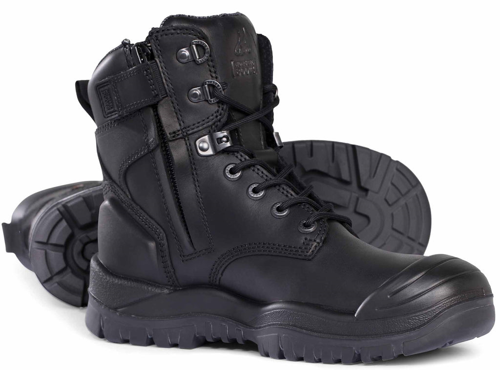 Mongrel Black high Leg ZipSider Boot W/ Scuff Cap (561020) (Pre Order) Zip Sided Safety Boots Mongrel - Ace Workwear