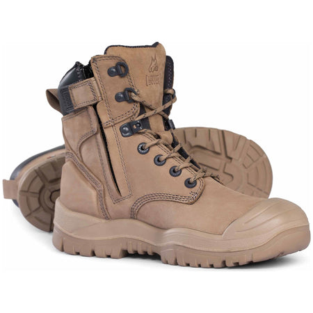 Mongrel Stone High Leg ZipSider Boot W/ Scuff Cap (561060) (Pre Order) Zip Sided Safety Boots Mongrel - Ace Workwear