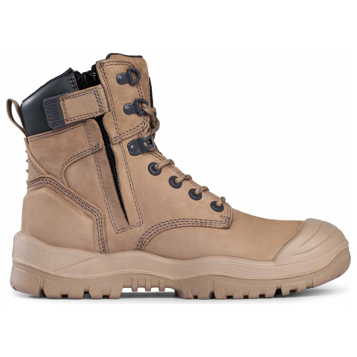 Mongrel Stone High Leg ZipSider Boot W/ Scuff Cap (561060) (Pre Order) Zip Sided Safety Boots Mongrel - Ace Workwear