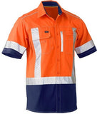 Bisley Flx And Move Two Tone Hi Vis Short Sleeve Stretch Utility Shirt (BS1177XT)