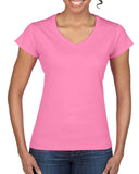 Gildan Softstyle Ladies' V-Neck T-Shirt (64V00L) Plain T-Shirt (Tees), signprice Gildan - Ace Workwear