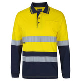 JB's Hi Vis (D+N) L/S Cotton Polo (6DCPL) Hi Vis Polo With Tape JB's Wear - Ace Workwear