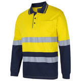 JB's Hi Vis (D+N) L/S Cotton Polo (6DCPL) Hi Vis Polo With Tape JB's Wear - Ace Workwear