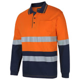 JB's Hi Vis (D+N) L/S Cotton Polo (6DCPL) Hi Vis Polo With Tape JB's Wear - Ace Workwear