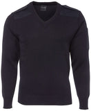 JB's Adults Knitted Epaulette Jumper (6EJ) Knitwear Pullovers, signprice JB's Wear - Ace Workwear