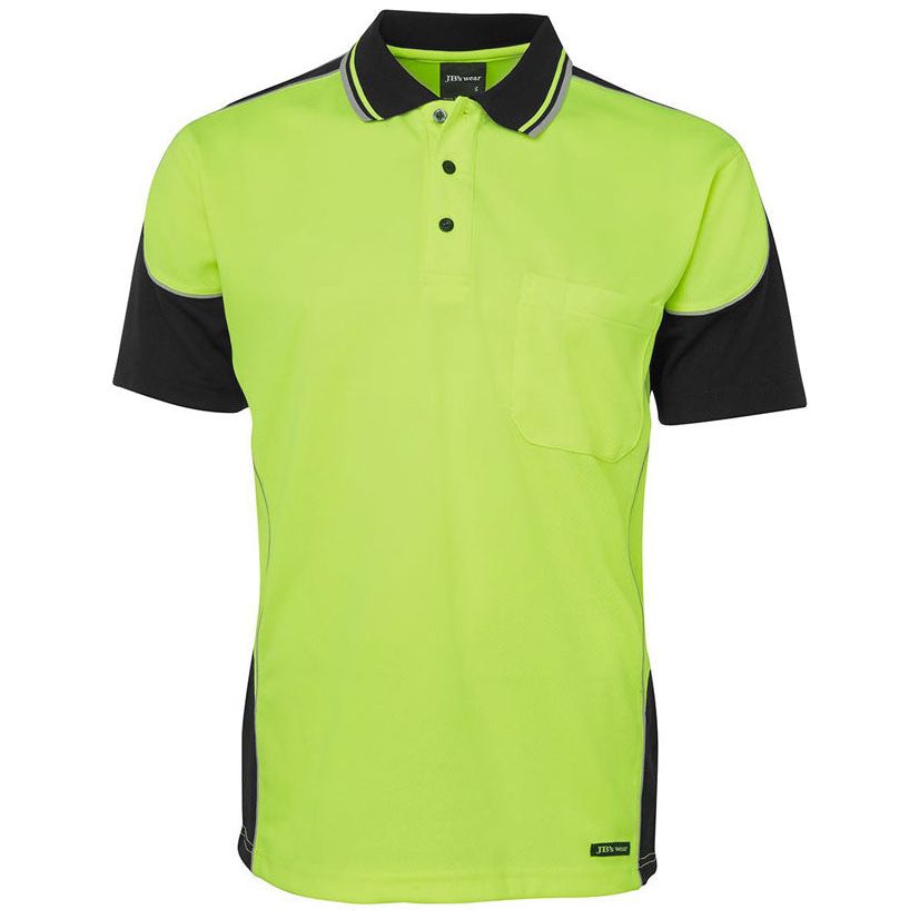 JB's Hi Vis Contrast Piping Polo Short Sleeve (6HCP4) Hi Vis Polo With Designs JB's Wear - Ace Workwear