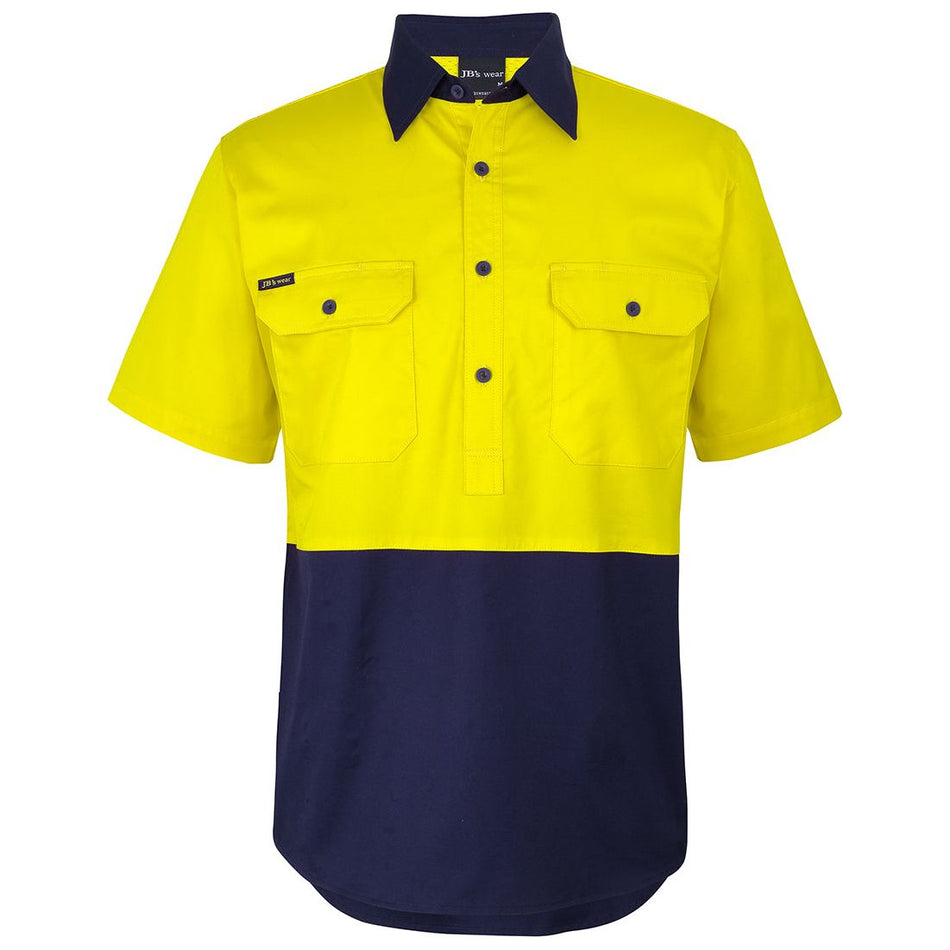 JB's Hi Vis Close Front S/S 150g Work Shirt (6HVCW) Hi Vis Shirts JB's Wear - Ace Workwear