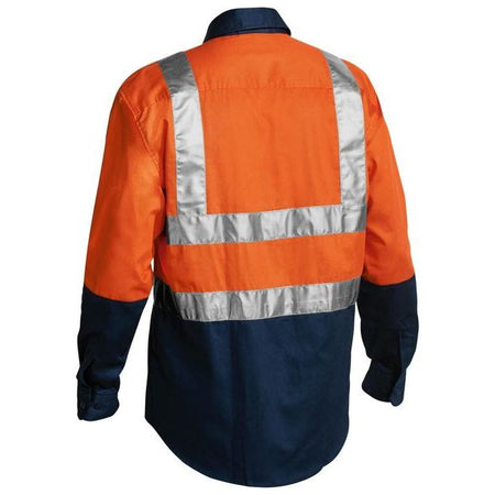 Bisley Two Tone Hi Vis Long Sleeve Drill Shirt 3M Reflective Tape (BS6267T) - Ace Workwear