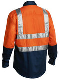Bisley Two Tone Hi Vis Long Sleeve Drill Shirt 3M Reflective Tape (BS6267T)