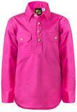 Workcraft Kids Lightweight Long Sleeve Closed Front Cotton Drill Shirt (WSK131)