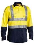 Bisley Two Tone Hi Vis Long Sleeve Drill Shirt 3M Reflective Tape (BS6267T)
