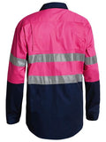 Bisley Two Tone Hi Vis Lightweight Gusset Cuff Shirt With Reflective Tape (BS6896)