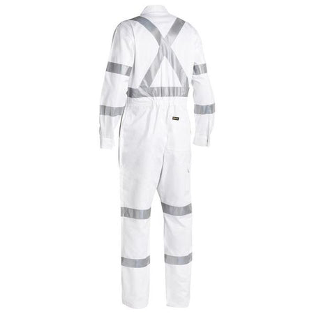 Bisley 3M X Tape Configuration White Drill Coverall (BC6806T) - Ace Workwear