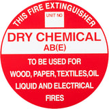 ABE - Extinguisher Identification Sign - Sticker (193mm x 193mm) - (Pack of 10) Fire Safety Sign, signprice FFA - Ace Workwear