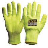 Pro Choice Arax® Gold Hi-Vis Yellow With Hi-Vis Yellow PU Palm- Carton (120 Pairs) (AFYPU) Cut Resistant Gloves ProChoice - Ace Workwear