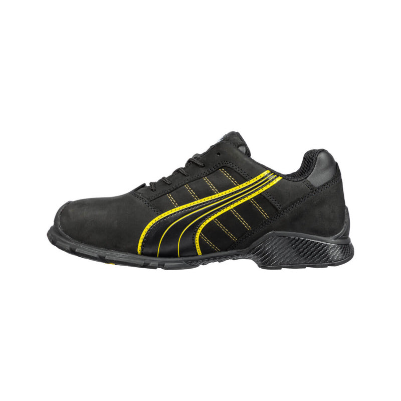 Puma Amsterdam Black/Yellow Lace Up Aluminium Toe Safety Shoe (AMSTERDAM) (Pre Order) - Ace Workwear