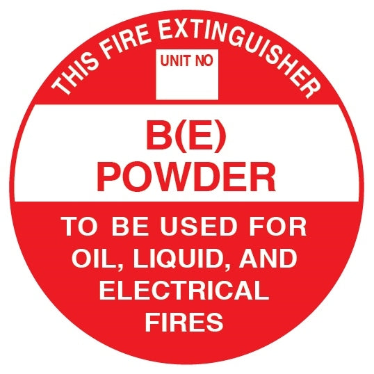 BE - Extinguisher Identification Sign - Sticker (193mm x 193mm) - (Pac ...